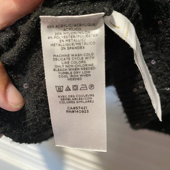 LOFT Black Sweater and Black Sequin Double V-Neck Sweater - Picture 8 of 8